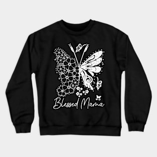 Blessed Mama Distressed Floral  - Celebrate Motherhood in Style Crewneck Sweatshirt